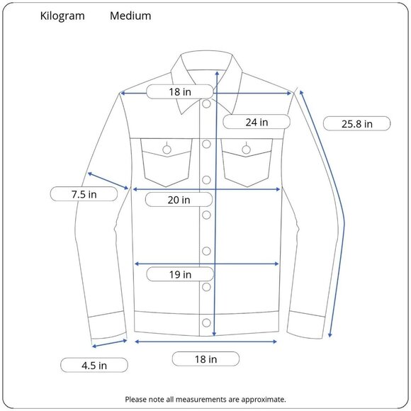 Kilogram Mens Black Red White Blue Stripe Long Sleeve Denim Jacket Size Medium - Picture 8 of 9